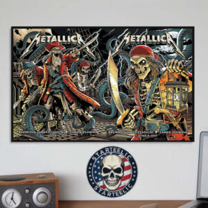 Metallica M72 Tampa 2025 Night 1 And 2 Merch Poster At Raymond James Stadium In Tampa Florida On June 6th And 8th 2025 Met On Tour 2025 Home Decor Poster Canvas
