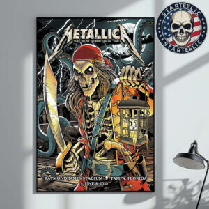 Metallica M72 Tampa 2025 Night 2 Merch Poster At Raymond James Stadium In Tampa Florida On June 8th 2025 Met On Tour 2025 Home Decor Poster Canvas