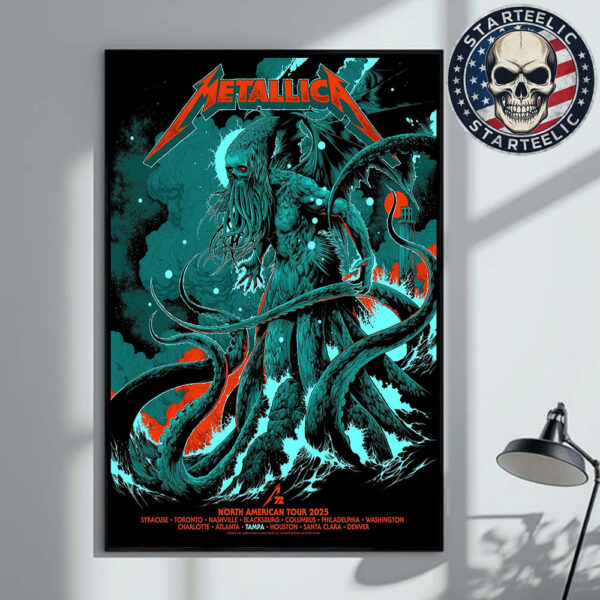 Metallica M72 Tampa 2025 Pop Up Poster At Raymond James Stadium In Tampa FL On June 6th And 8th 2025 Home Decor Poster Canvas
