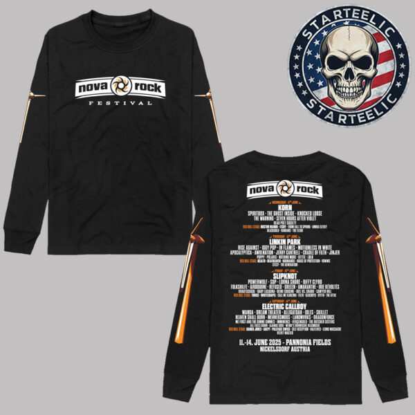 Nova Rock 2025 At Pannonia Fields In Nickelsdorf Austria On June 11-14 2025 Logo And Schedule Unisex Longsleeve