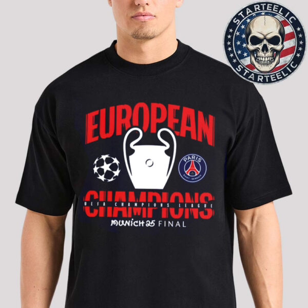 PSG Paris Saint Germain UCL Champions 2025 European Champions UEFA Champions League Munich 2025 Final Graphic Unisex T-Shirt