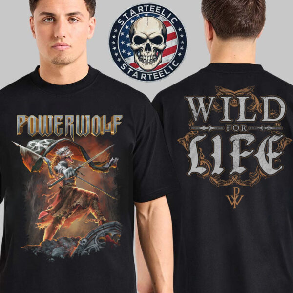 Powerwolf Wild For Life 2025 Two Sided Unisex T-Shirt