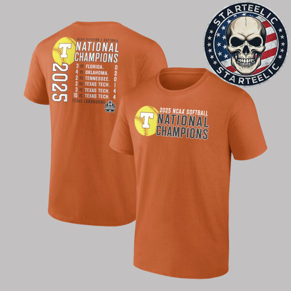 Texas Longhorns 2025 NCAA Softball Women’s College World Series Champions Schedule Unisex T-Shirt