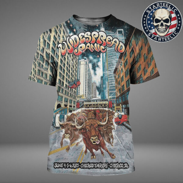 Widespread Panic Merch Poster At Chicago Theatre In Chicago IL On June 4th 5th 6th 2025 All Over Print Shirt