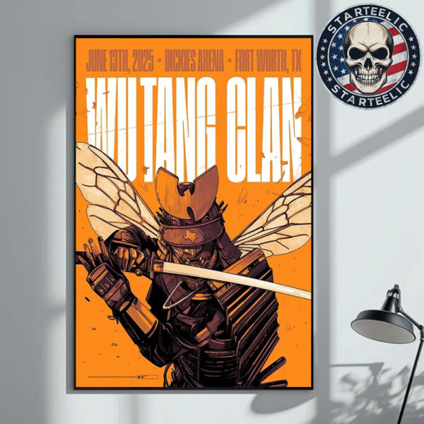 Wu Tang Clan Event Poster At Dickies Arena In Fort Worth TX On June 13th 2025 The Samurai Artwork Home Decor Poster Canvas